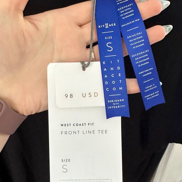 Kit and ace longline west coast black T-Shirt small - Picture 2 of 6